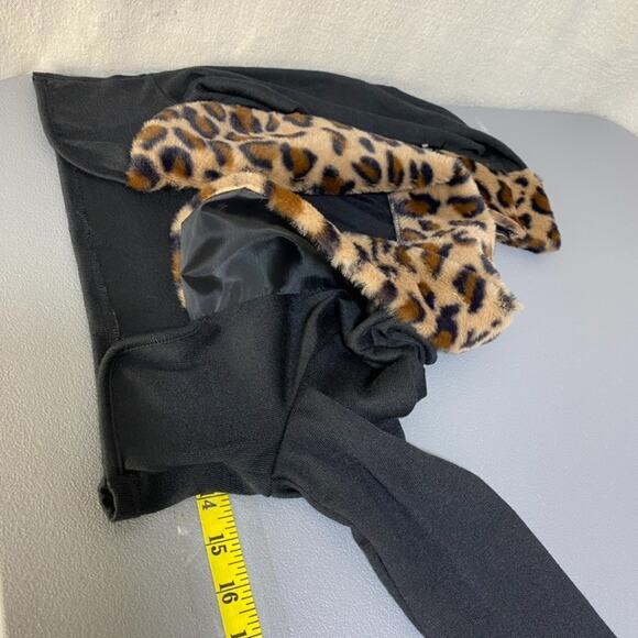 Romwe Womens Faux Leopard Fur Bolero Shrug Size S Grunge Punk Rocker Alt Goth - Picture 7 of 9